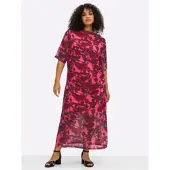 Sheego by Joe Browns Jersey-Kleid in rosenquarz-burgund-gemustert | Gr.: 54