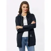 Inspirationen Shirtjacke "Sweatjacke", Damen, Gr. 44, blau (marine), 60% Baumwolle, 40% Polyester, unifarben, Shirts Shirtjacke
