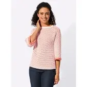 Inspirationen 1100000002199 "Pullover", Damen, Gr. 46, orange (papaya, ecru), 50% Baumwolle, 50% Polyacryl, unifarben, Pullover 1100000002199
