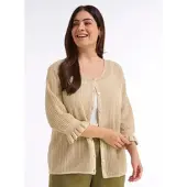Sheego Strickjacke in champagner-goldfarben | Gr.: 52/54