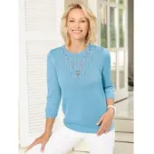 Witt Weiden Ajour-Pullover in aqua | Gr.: 40