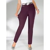 Stehmann Thermohose , Damen, Gr. 24, Kurzgrößen, rot (bordeaux), 76% Viskose, 21% Polyamid, 3% Elasthan, unifarben, lang, Hosen Thermohose