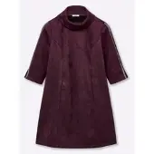 Sheego Velours-Kleid in burgund | Gr.: 56