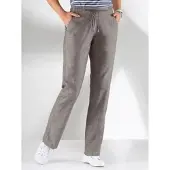 Casual Looks Bootcuthose , Damen, Gr. 215, Extrakurzgrößen, grau (taupe), 100% Baumwolle, meliert, unifarben, lang, Hosen Bootcuthose
