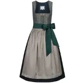 Nübler Dirndl NÜBLER "Dirndl midi Lea", Damen, Gr. 48, EURO, grün, Obermaterial: 50% Polyester PES. 50% Viskose CV., Kleider Dirndl