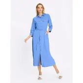 HEINE Hemdblusenkleid "Jersey-Kleid Jerseykleid inkl. Bindegürtel", Damen, Gr. 38, N-Gr, blau (himmelblau), Modisch, Kleider Hemdblusenkleid
