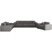 Fun-Möbel Sofaset Designersofa CELES PREMIUM 3-2-1 in Stoff Artico Grau