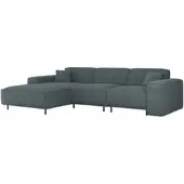 Fun-Möbel Ecksofa Designersofa GLORIA in Stoff Scala Blau Ottomane Links