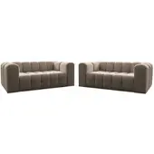Fun-Möbel Sofaset Designersofa SOLVIE 2-2 in Stoff Tiffani Taupe