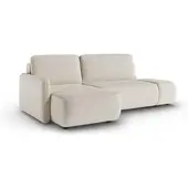 Fun-Möbel Ecksofa mit Schlaffunktion Sofa LUKA in Stoff Cremona Beige Ottomane Links