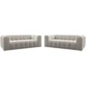 Fun-Möbel Sofaset Designersofa SOLVIE 4-4 in Stoff Moly Creme
