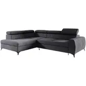 Fun-Möbel Ecksofa Schlafsofa Sofa TORONTO Stoff Element Graphit Ottomane Links