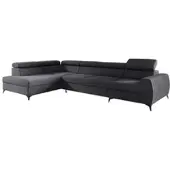 Fun-Möbel Ecksofa Schlafsofa Sofa TORONTO XL Stoff Element Graphit Ottomane Links