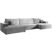 Fun-Möbel Wohnlandschaft Schlafsofa CORUNIA Stoff Poso Graublau