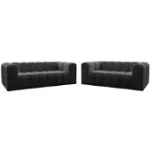 Fun-Möbel Sofaset Designersofa SOLVIE 3-4 in Stoff Moly Anthrazit