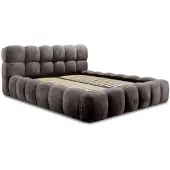 Fun-Möbel Polsterbett Bett AURELIA 140x200cm in Stoff Aprodite Grafit