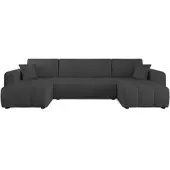 Fun-Möbel Wohnlandschaft mit Schlaffunktion DAGNY Sofa U-Form in Stoff Cosmic Anthrazit