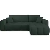 Fun-Möbel Ecksofa mit Schlaffunktion Sofa DAGNY in Stoff Poso Grün Ottomane Rechts