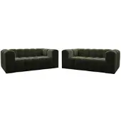 Fun-Möbel Sofaset Designersofa SOLVIE 2-2 in Stoff Tiffani Grün