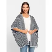 HEINE Strickjacke in marine-ecru-gestreift | Gr.: 36-38