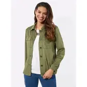 Casual Looks Lederimitat-Blazer "Lederimitat-Blazer", Damen, Gr. 38, grün (schilf), 90% Polyester, 10% Elasthan, Blazer Lederimitat-Blazer