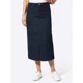 Witt Jeansrock "Jeans-Rock Jeansrock mit verdecktem Gehschlitz, wärmend", Damen, Gr. 19, blau (dunkelblau), Denim/Jeans, , Sportlich, Röcke Jeansrock