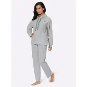 Hajo Hausanzug "Hausanzug Hausanzug", Damen, Gr. 52/54, grau (grau, meliert), Modisch, Homewear-Sets Hausanzug