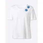Sieh an! Kurzarm-Shirt in ecru-mittelblau | Gr.: 48