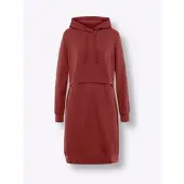 HEINE Shirtkleid "Shirtkleid Shirtkleid mit Kapuze, 2-in-1-Optik", Damen, Gr. 46, N-Gr, rot (dunkelrot), Casual, Kleider Shirtkleid