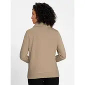 Witt Trainingsshirt "Sweatshirt Sweatshirt mit überlappendem Rollkragen", Damen, Gr. 38, beige (beige, eucalyptus, bedruckt), Modisch, Shirts Trainingsshirt