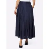 Inspirationen Schlupfrock , Damen, Gr. 42, blau (marine), 100% Viskose, unifarben, lang, Röcke Schlupfrock