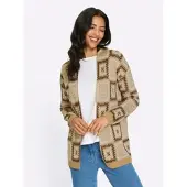 Sieh an! Strickjacke in camel-schoko-gemustert | Gr.: 40