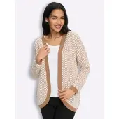 Sieh an! Strickjacke in camel-ecru-gemustert | Gr.: 40