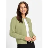 Lady Cardigan , Damen, Gr. 40, grün (schilf, meliert), 40% Wolle, 30% Polyacryl, 30% Polyamid, meliert, Strickjacken Cardigan