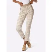 Création L Jacquard-Hose in beige-ecru-gemustert | Gr.: 50
