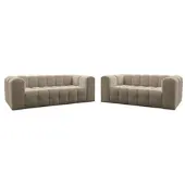 Fun-Möbel Sofaset Designersofa SOLVIE 3-4 in Stoff Moly Beige
