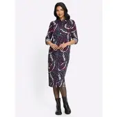 Sieh an! Kleid in bordeaux-rauchblau-bedruckt | Gr.: 54