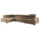 Fun-Möbel Ecksofa Schlafsofa Sofa TORONTO XL Stoff Element Beige Ottomane Links