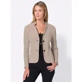 Witt Weiden Blusenblazer WITT "Blazer Kurzblazer in Bouclé-Qualität", Damen, Gr. 40, beige (rosé), Modisch, tailliert, Blazer Blusenblazer