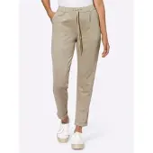 Inspirationen Jogger Pants , Damen, Gr. 21, Kurzgrößen, beige, 58% Viskose, 36% Polyamid, 6% Elasthan, unifarben, Hosen Jogger Pants