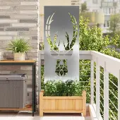 Syfax Garten Sichtschutz-Leinwand Silber 50 x 140 cm Edelstahl