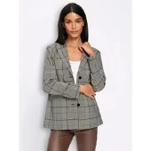 HEINE Karo-Blazer in champagner-schwarz-kariert | Gr.: 50