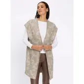 HEINE Strickweste , Damen, Gr. 44, beige (hellgrau, champagner), 53% Polyacryl, 27% Polyester, 10% Wolle, 8% Polyamid, 2% Elasthan, gemustert, mehrfarbig, Westen Strickweste