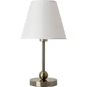 ARTE LAMP Tischlampe Bronze/Weiß, 1-flammig, mit Stoffschirm, Elba, E27 bis 60 W, für Wohnzimmer & Schlafzimmer, 25 x 25 x 45 cm, A2581LT-1AB
