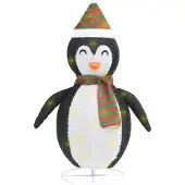 vidaXL Weihnachtsdekoration Pinguin-Figur LED Luxus-Gewebe 60 cm