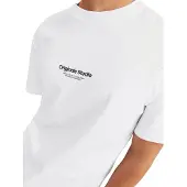 Jack & Jones Rundhalsshirt "JORVESTERBRO TEE SS CREW NECK NOOS", Herren, Gr. S, weiß (hellweiß), Jersey, Obermaterial: 100% Baumwolle, bedruckt, relaxed fit normal, Rundhals, Shirts Rundhalsshirt