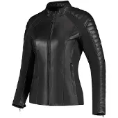 Rusty Stitches Donna Damen Motorrad Lederjacke, schwarz, 46