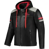 Rusty Stitches Jacke JARI mit Kapuze V2 Schwarz/Leuchte Grau/Rot