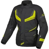 Macna Rancher wasserdichte Damen Motorrad Textiljacke, schwarz/gelb, L