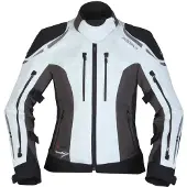 Modeka Takuya Damen Motorrad Textiljacke, hellgrau/dunkelgrau/schwarz, 48